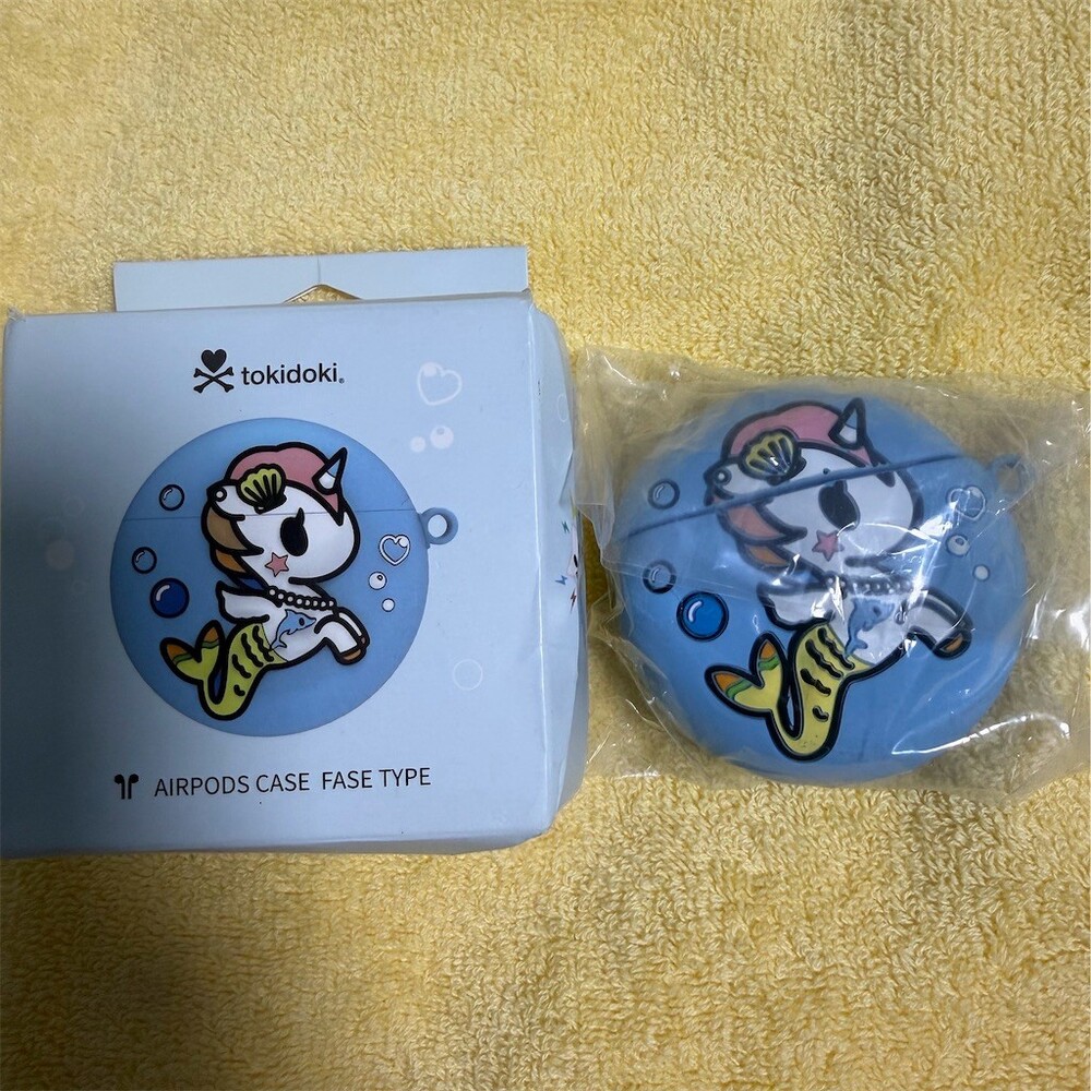 Tokidoki Mermicorno AirPods Case Cover Blue 2-Piece w/ Keychain Ring